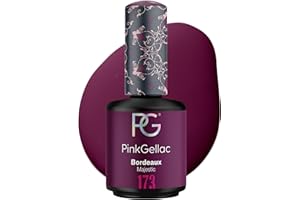 ‎PINK GELLAC Pink Gellac UV Gel Nagellack - 173 Bordeaux 15 ml - Gel Lack Rot - Lang Anhaltender Gellack UV - Einfache Entfernung Shellac Nagellack - Nail Gel Polish - UV Nagellack Made in Holland