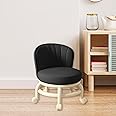 waqif 360 Degree Rotating Rolling Movable Mini Stool with Wheels, Backrest Low Height Rolling Stool, Short Small Stool Chair Pulley Wheel Stool for Kids and Adult Fitness (Black)