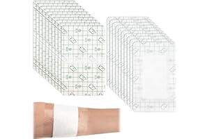 LEIKEDUN 20 PCS Waterproof Bandage, Clear Adhesive Bandages with Cotton Absorbent Pad for Tattoo Aftercare Skin Protection Showering Swimming Wounds Dressing Pads ﻿