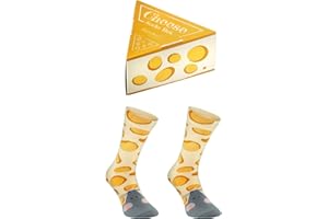 Rainbow Socks - Hombre Mujer Divertidos Calcetines Algodon Raton Queso Regalo 1 Par