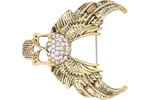 SHANRYA Voluxe Crystal Skull Head Brooch, Fashion Drill Skull Brooch Handmade Exquisite for Coat for Suit, Glass