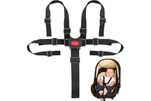 YESLUSY 5 Punkt Gurt Sicherheitsgurt für Kinder Baby, Tripp Trapp Gurt, Universal Kinderschutzgurt, Verstellbare Sicherheitsgurte Gurte, Babygurt für Hochstuhl, Kinderwagen (Schwarz)