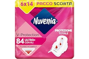 NUVENIA Ultra Giorno Ali 84 Assorbenti, 6 Confezioni da 14 Assorbenti, Maxi scorta per comfort e protezione, flussi normali
