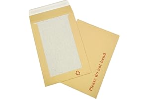 Double Dragon 20-Pack Enveloppes Manilla A4 C4 à dos rigide | 324mm x 229mm | Imprimé « Veuillez Ne Pas Plier » | Rembourrées et Résistantes aux Effractions | Fermeture Auto-Adhésive