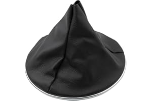 MangWany Copertura antipolvere per leva del cambio dell'auto, in pelle, colore nero e cromato, per 500 500C 2007-2015 50293173 50295075 50295325 55344016