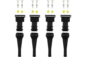 D2D OTOTEC 4 pcs Fuel Injector connecteur EV1 étanche 2 Voies Connecteurs de câblage de Injecteur Plug kit de Harnais pour s'adapter pour Auto