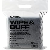 Nasiol Wipe&amp;Buff Mikrofiber Seramik Kaplama Uygulama Bezi 10'lu Paket, T&uuml;y Bırakmaz Detailing Bezi, &Ccedil;ift Taraflı Ara&ccedil; İ&ccedil;i Bak