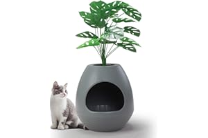 FURPAL multifunktionale katzenklo mit Deckel - Mit praktischen Plastiksohlen, für die meisten Katzen geeignet, die ideale Wahl für Apartments und Büros,grau