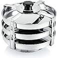 BLLUEX Stainless Steel Dhokla Maker, Thatte Idli Maker, 3 Big Plates Set With Stand, Fits in all Cookers, Dhokla Stand With 16cm Plate | Thattu & Khaman Plates (Dhokla Maker 3 Plates With 4 Wires)