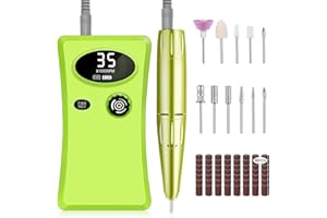 Urbuti Torno para Uñas Profesional 35000 rpm, 11 en 1 set de Manicura Eléctrica, lima de Uñas Eléctrica Recargable, Set de Manicura para Salón DIY