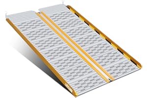 LIEKUMM Rampa per sedia a rotelle, 121 x 73 cm Rampe per Disabili pieghevole, fino a 300 kg, in alluminio, per gradini, soglie, scale