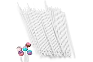 IZyufan Cake Pop Stiele [100 Stück], Lollipop Sticks Bastelstäbe Rattanstäbchen für Heimwerker, Makramee Zubehör für Süßigkeiten Gebäcke Kekse Bonbons, Rattan-Öl-Diffusor, 100 * 3.5mm, Weiss