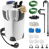 EXLECO External Aquarium Filter 1400L/H 35W Fish Tank Filter Adjustable Flow with Filter Material and Aquarium Hose Tube, Pro