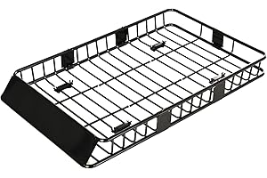 HOMCOM Cesta de Techo Coche Longitud Ajustable Baca Techo Universal Maletero Cesta Maletero Estante Metal Negro 162 x 99 x 16 cm
