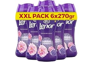 Lenor Profumatore Bucato Perle Profumate Lavatrice, Ametista Rosa, Mega Pacco 6 x 270g, Intensificatore Di Profumo