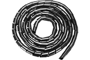 GTIWUNG Raccoglicavi Spiralato, Spirale Avvolgicavo, Tubo a Spirale Diametro 16mm, Copricavo Spirale a Lungezza 5m, Tubo a Spirale per mettere in ordine cavi PC, TV, stereo, console giochi, Nero