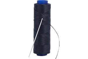 Shelver Waxed Thread, Strong Thread for Leather, Upholstery, Shoe, Bag, incl. NEEDLE (Colour: BLACK)