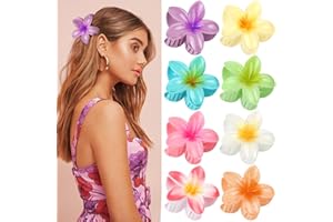 Kavya Grande Pince Cheveux Femme, Lot de 8 Pince Cheveux Fleur Multicolore Pinces à Cheveux pour Femmes Pince a Cheveux en Forme de Fleur Mode Motif Floral Accessoires Cheveux Femme pour Femmes Filles