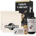 Kit d'entretien pour violon et alto – Kit de nettoyage et de maintenance pour instruments à cordes, incluant colophane, huile protectrice, huile antidérapante pour chevalet et chiffon de nettoyage