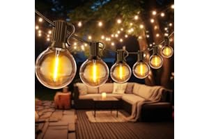 ‎DUBISTDA LED Lichterkette Außen - 15M Lichterkette Glühbirnen mit 27 Birnen LED Wetterfest G40 Warmweiße Strombetrieben für Garten, Balkon,Terrasse, Hochzeiten, Partys, Hof, Grill - Dimmer nicht enthalten