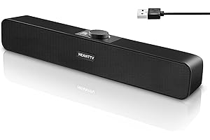 HEANTTV Altavoces PC,Bluetooth 5.3 Barra de Sonido para PC,Bluetooth Altavoz estéreo USB energía,Control de Volumen PC Soundb