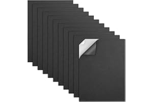 MEARCOOH 10 Feuilles de Mousse Auto Adhésives, Noir 22cm x 30cm Mousse EVA 2mm collant pour l'artisanat, l'encadrement de photos, le scrapbooking (Noir 10 Feuilles)