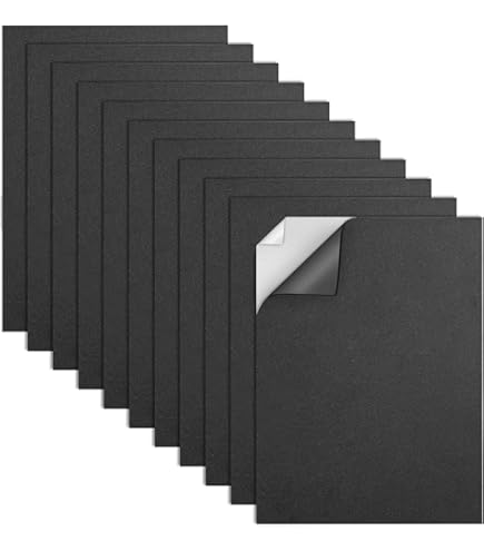 Feltro Autoadesivo WUNZILO - 6 Fogli 30x21cm Spessore 3mm, Nero, Per Artigianato E Mobili - Foto 5