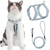 PETTOM Cat Harness with Leash, Adjustable Harness Set for Cat Kitten Small Pet Outdoor Walking with Quick Buckle, Floral Desi