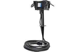 Kopp - Enchufe exterior con 4 enchufes de protección de contacto 230 V I Jardín de exterior con cable de 1,5 m I Pincho de ja