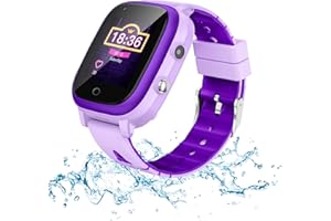 TOPCHANCES Reloj inteligente 4G para niños, rastreador GPS, relojes inteligentes para niñas, niños, cumpleaños, Bluetooth, videollamada, cámara digital, impermeable, localizador wifi LBS (morado)