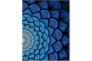 DCIDBEI Groß und KlarDiamant Painting Mandala Blau 40x50cm Diamond Painting Mandala Leinwand Diamond Painting Erwachsene Mandalas Malen nach Zahlen Transzendentales Erwachen Endlos Verändernd