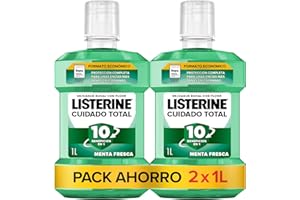 Listerine Protección Dientes y Encías (pack de 2 x 1L), enjuague bucal con flúor, colutorio bucal con 24 horas de protección, elixir bucal para un aliento fresco duradero
