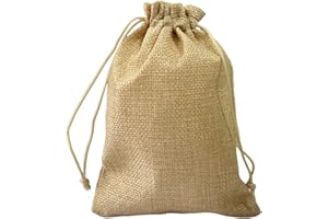 LGIFUTMAX® Jutesäckchen, Jute Beutel mit Kordelzug, Leinen-Säckchen Sackleinen Taschen, Klein Geschenksäckchen für Schmuck DIY Handwerk Hochzeit Party Weihnachte (Beige,24 Stück, 13x18 cm)