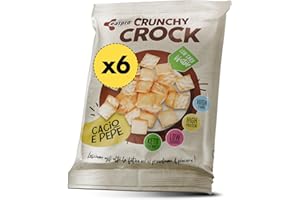 Crunchy Crock 6 Snack Proteici Salati E Croccanti Monoporzione Gusto Cacio E Pepe EatPro Keto Snack, 30% Proteine, 28% Fibre, 10% Carboidrati, Low Carb, Keto Diet, Snack Chetogenici Salati