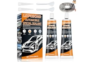 LIKFCBOND 2 Pezzi 50 ML Silicone Nero per Auto, Colla per Sigillare Carrozzerie, Sigillante Vetri Auto, Sigillante Vetri Parabrezza Auto, Finestrini e Altre Parti Automobilistiche