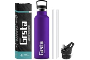 Grsta Water Bottle, Stainless Steel Vacuum Insulated Bottles 350/500/750/1000ml, BPA Free Reusable Drinks Bottle - 12 Hours Hot & 24 Hours Cold, Leakproof Flask for Adult, Kids, Sports, Home, School