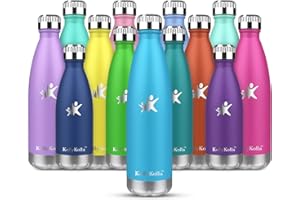 ‎KOLLYKOLLA KollyKolla Thermosflasche,Trinkflasche Edelstahl 350ml, 500ml, 650ml,750ml-Auslaufsicher Thermoskanne, BPA-Frei Wasserflasche für Kinder, Sprudel, Sport, Uni, Schule, Fitness, Outdoor, Camping
