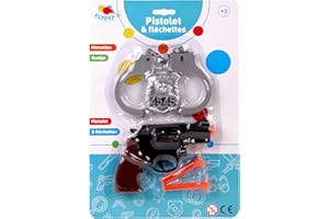 FLYPOP'S - Zestaw policyjny - Akcesoria do przebrania - 183406 - Czarny - Plastik - Policjant - Zabawka dla dzieci - Karnawał - Kostium - 14 cm x 9,5 cm - Od 3 lat