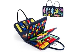 Gralal Giochi Montessori 1 2 3 Anni, 4 Strati Portatile Busy Board Pannello Sensoriale Bambini Giochi Educativi Giocattoli di Dinosauro Bambino Regali di Natale per Bambini