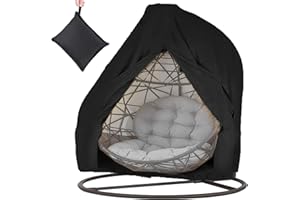 AUPERTO Eierstuhl-Abdeckung für Doppelterrasse, 230 x 220 cm, wasserdicht, Staubschutz, 420D-Oxford-Gewebe, reiß- und windbeständig, mit Reißverschluss und Kordelzügen
