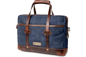 DRAKENSBERG Aktentasche 'Noah' für Herren aus gewachstem Canvas mit Leder - wasserabweisende Laptoptasche, 10L