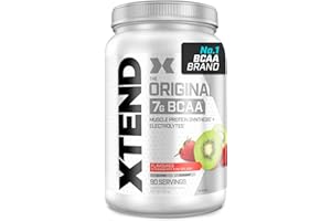 SCIVATION XTEND Original BCAA Powder Strawberry Kiwi Splash 90 Servings | 7g BCAAs Per Serving | Sugar Free Branched Chain Amino Acids and Electrolytes Powder for Post Workout Muscle Recovery and Hydration