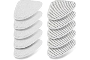 ORTVIAI 10 Pack für Vileda Dampfreiniger Steam Ersatzbezüge Mikrofasern Set, für Vileda Steam Plus Bodenwischer Dampfreiniger Wiederverwendbar, für Alle Flecken Entfernen Boden