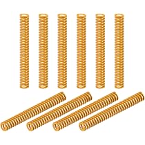 Sourcing Map Lot 20 Ressorts Matrice Compression 8mm OD X 60mm – Charge Légère Jaune, Acier Peint, Pour Imprimante 3D & Machines