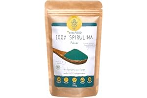 ‎AKAL FOOD 100% Algen Bio Spirulina Pulver I Ökologisch angebaute Vitalstoffe voller Nährstoffe aus Europa, Glutenfreie Nahrungsergänzung aus Deutschland, Ideal für Sportler und zum Abnehmen (100 g)