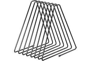 PATIKIL Triangle Desktop File Holder Rack, Metal Vinyl Record Stand Holder Office File Organizer Triangle Bookshelf Decor for Desk Home Office Decor Black