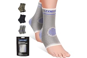 LEXNIUSH 2 Pack Ankle Support for Sprained Ankle, Plantar Fasciitis Relief Achilles Tendonitis Support, Ankle brace Support for Men & Women, Ankle Compression Socks Support for Ligament Damage, Sports