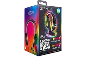 STEALTH RGB Light-Up Gaming Headset and Light-Up Headset Stand - Compatible with PS4, PS5, XBOX, Nintendo Switch and PC