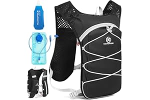 KAMCYCLE® Sac à Dos Ultra Léger d'Hydratation - Gilet de Course pour Homme et Femme, Trail, Vélo ou Randonnée - Marathoner avec Poche à Eau de 2 L