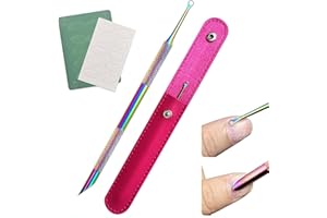 LunarCharm Nagelhautentferner mit zwei Enden, Nagelhautschieber zur Vorbehandlung mit Schlaufe zum Entfernen der Nagelhaut, Nagelhautwerkzeug aus Edelstahl